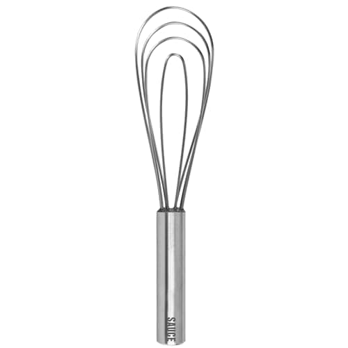Tovolo Flat Whisk Stainless Steel 10” Gravy Whisk for Sauces Roux Batters, Large Kitchen Classic Dishwasher Safe Flat Bottom Whisker for Cooking Blending Mixing Stirring Whipping Beating Whisking