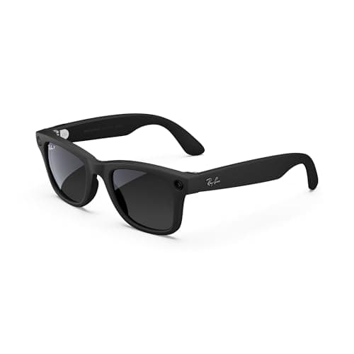 Ray-Ban Meta (Gen 1), Wayfarer, Large Matte Black | Smart AI Glasses for Men, Women — 12 MP Camera, Open-Ear Speakers, Video, Bluetooth — Polarized Gradient Graphite Lenses — Wearable Technology