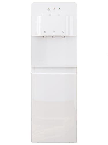 TABU Bottom Loading Water Cooler Dispenser with 3 Temperature Settings of Hot, Cold, Room Water, 3 or 5 Gallon Water Dispenser with Anti-Scalding & Child Safety Lock, White