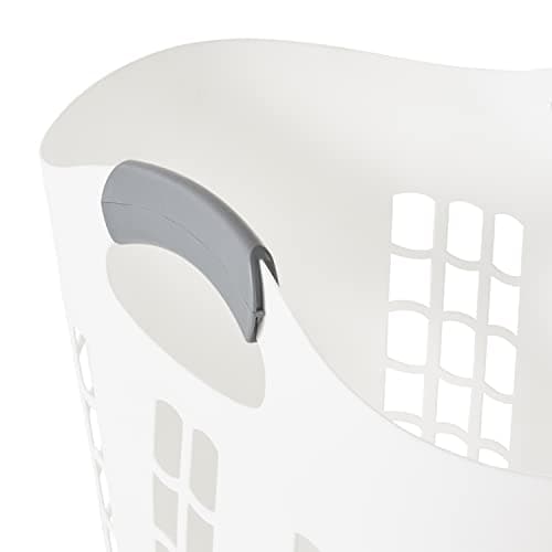 Gracious Living Laundry Basket, Easy Carry Flex Collapsible Hamper, 87.5 Liters, White - Large Plastic Clothes Storage Organizer for Home, Bathroom, and Bedroom 8