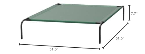 Amazon Basics Cooling Breathable Elevated Dog Bed with Metal Frame for Large Dogs, 51" x 31" x 8", Green, Easy to Assemble 6