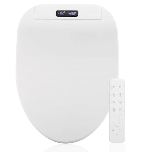 GenieBidet Electric Bidet Toilet Seat - Self Cleaning Heated Elongated Design and Wireless Remote Control - Unlimited Warm Water - Convenient Heated Boilet Seat with Bidet- EB-4000e