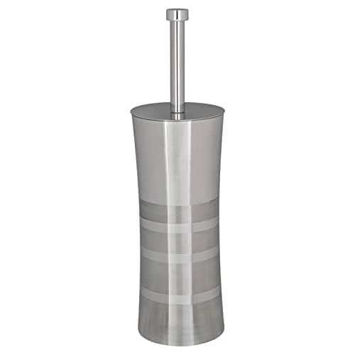 Bath Bliss Stainless Steel Toilet Brush and Holder | Bathroom | Discrete Storage | Rust Resistant | Freestanding | 360 Degree Bristle Brush | Long Lasting