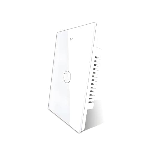 Smart Wi-Fi Light Switch, 2.4GHz Smart Wall Switch for Lights, Single Pole, Touch Control, Neutral Wire Required, Compatible with Alexa & Google Assistant, Remote Control, Timer & Schedule Function