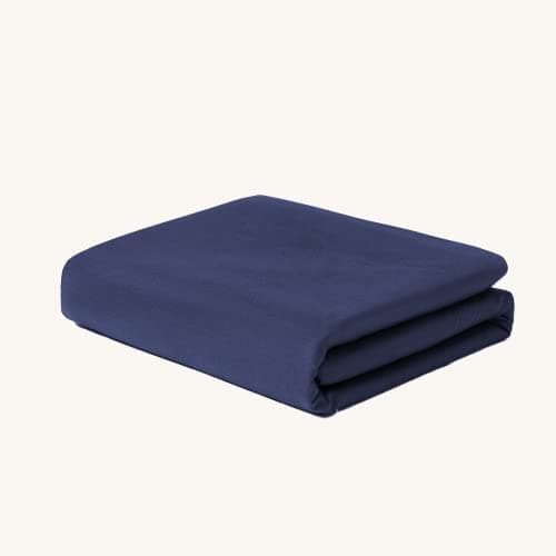 Aimon Weighted Blanket Cover 100% Cotton (48"x72", Dark Blue, Twin Size, Side Zipper) Washable Cover for Weighted Blanket, Removable Weighted Blanket Cover with 8 Ties