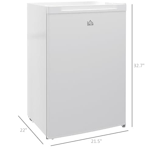 HOMCOM Mini Freezer Countertop, 3 Cu.Ft Compact Upright Freezer with 3 Shelves, Reversible Door for Home, Dorm, Apartment and Office, White 7