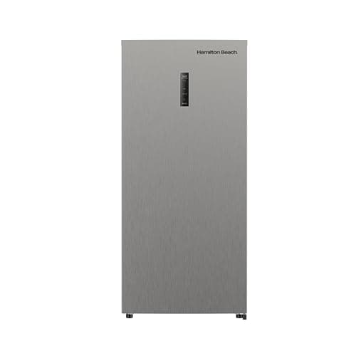 Hamilton Beach HBFRF1495 14 cu ft Upright Convertible Fridge/Freezer-Frost Free-Removable Glass Shelves-LED Interior Light, Stainless