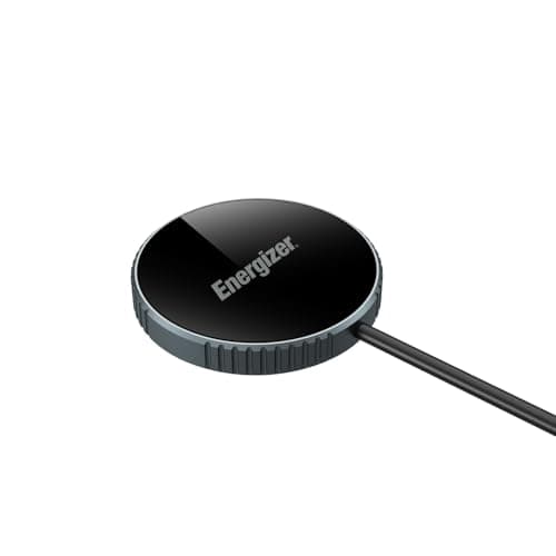 Energizer Qi2 Certified 15W Magnetic Wireless Charger, MagSafe Compatible Fast Charging Pad for iPhone 15/14/13/12 Series, Strong Magnetic Alignment with USB-C Cable for Qi-Enabled Phones_WCP112