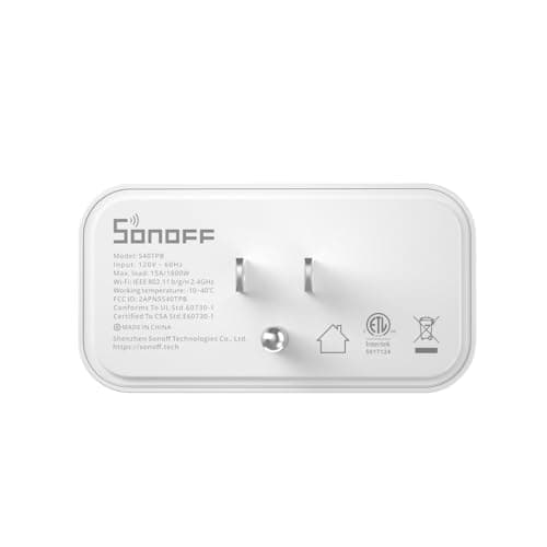 SONOFF S40 WiFi Smart Plug with Energy Monitoring, 15A Smart Outlet Socket ETL Certified, Work with Alexa & Google Home, IFTTT Supporting, 2.4 Ghz WiFi Only (4-Pack) 8