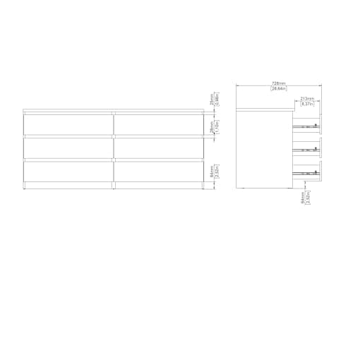 6 Drawer Double Dresser, Black Woodgrain 13