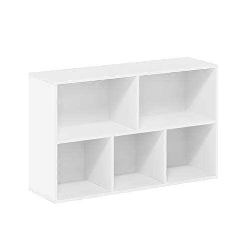 Furinno LUDER Book Shelf, 5-Cube Bookshelf, Reversible Bookcase, 9.4 x 19.5 x 31.5, for Living Room, Bedroom, Home Office, White 8