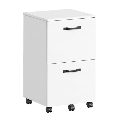 VASAGLE 2-Drawer File Cabinet, Small Rolling Filing Cabinet for Home Office, Printer Stand, for A4, Letter-Size Documents, 15.7 x 16.5 x 27.6 Inches, Snow White UOFC040W46 7