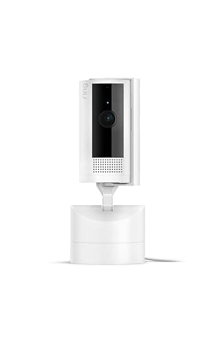 Ring Pan-Tilt Indoor Cam (newest model), See all around your home or business with 360° pan coverage, HD video, plus Two-Way Talk, White
