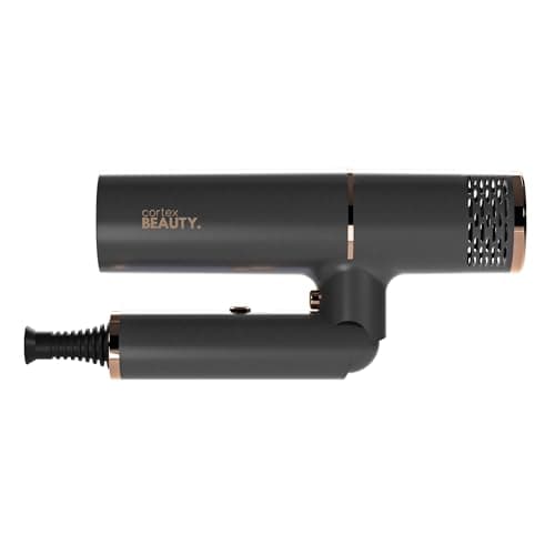 AirFold Foldable Ionic Hair Dryer + Brush Set - Compact, Travel-Friendly 1450W with 2 Speeds, 3 Heat Settings, Cool Shot, Diffuser & Styling Attachments (Gray) 7