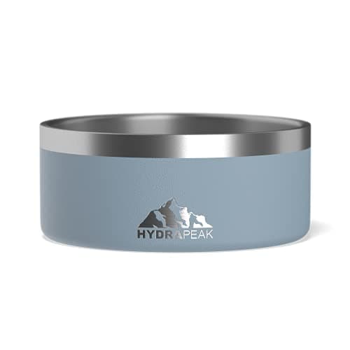 Hydrapeak Dog Bowl; Non Slip Stainless Steel; Water and Food Dish; Large Sized and Small Dogs; 32oz 64oz; Multiple Sizes; 4 Cup | Storm