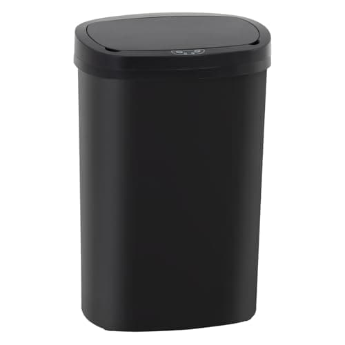 PayLessHere | 13 Gallon Plastic Trash Can | Black | Automatic Touchless Lid with Motion Sensor | Kitchen Garbage Can with Waterproof Design | for Home, Office, Bathroom | Pack of 1