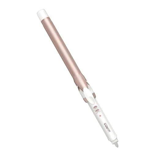 Conair Double Ceramic 1-Inch Long Barrel Curling Iron, 1-Inch Barrel Creates Classic Curls to Loose Waves, Hair Curler for Use on Short, Medium, & Long Hair, White/Rose Gold