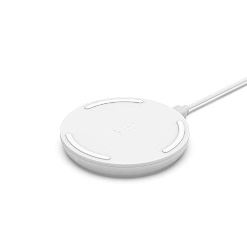 Belkin Quick Charge Wireless Charging Pad - 10W Qi-Certified Charger Pad for iPhone, Samsung Galaxy, Apple Airpods Pro & More - Charge While Listening to Music, Streaming Videos, & Video Calls - White
