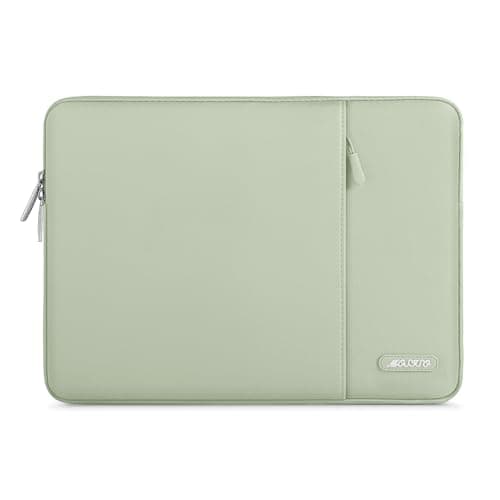 MOSISO Laptop Case 13.3 inch, 13-13.3 inch Laptop Sleeve Compatible with MacBook Air/Pro 13/Pro 14 M5 M4 M3 M2 M1, HP Dell ASUS Lenovo,Polyester Vertical Computer Sleeve Bag with Pocket, Sage Green