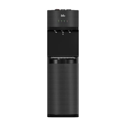 Brio Bottleless Water Cooler Dispenser w/ 2-Stage Filters (Included) removes PFAS & Microplastics for Clean Drinking Water, UL Certified | 3 Temp (Hot, Room, Cold) w/Child Safety Lock & LED Display