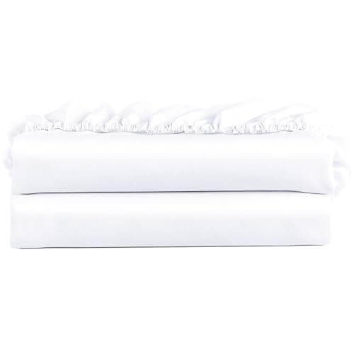 FreshCulture Twin Fitted Sheet Only 2 Pack - Hotel Quality Fitted Sheet Twin Size - Ultra Soft & Breathable - Brushed Microfiber - Deep Pocket - Cooling Fitted Sheets for Twin Size Bed (White)
