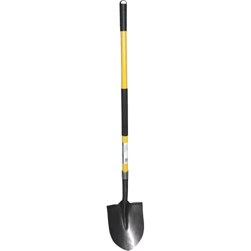 Professional's Choice Round Point Shovel - Sturdy 54” Fiberglass Handle - Heavy Duty 14 Gauge Steel Head