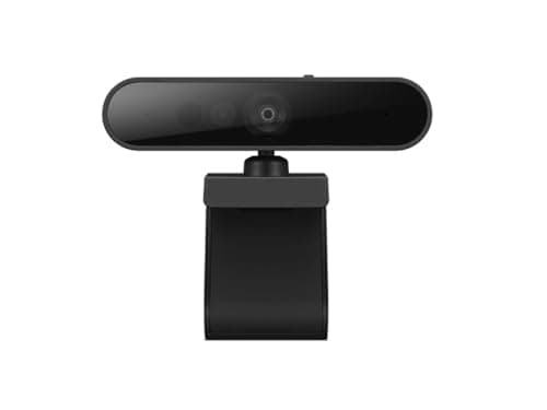 Lenovo HD 1080p Webcam (510 FHD)- Black w/ 4X Digital Zoom, 95° Wide Angle, 360° Rotation Pan & Tilt, Dual Microphones & Windows Hello