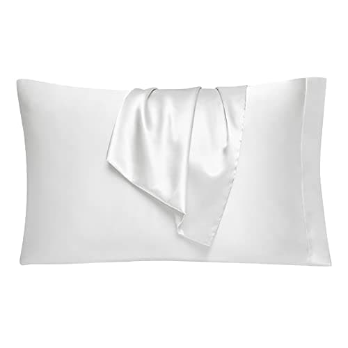 EHEYCIGA Satin Pillowcase Queen Set of 2, Soft Pillowcases for Hair and Skin Similar to Silk, White Pillow Cases 2 Pack with Envelope Closure, 20X30 Inches 6