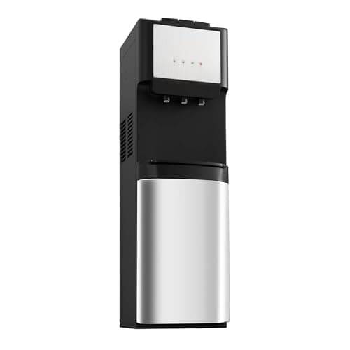Clarfey Bottom Loading Water Cooler Dispenser for 5 Gallon Bottles - Hot, Cold & Room Water Dispenser with 3-Temperature, Child Safety Lock, Stainless Steel, ETL Listed