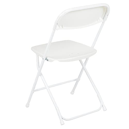 Flash Furniture Hercules Set of 10 Indoor/Outdoor Heavy-Duty Plastic Folding Chairs, Foldable Commercial Stacking Chairs with 650-lb. Static Weight Capacity, White 12
