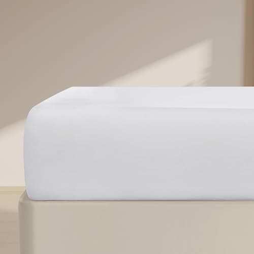 FreshCulture Queen Fitted Sheet Only – Premium Hotel-Quality Fitted Sheet for Queen Bed – Ultra Soft & Breathable Brushed Microfiber – Elegant Black Box Packaging (White)