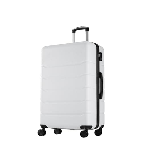 Sweetcrispy Carry on Luggage, Hard Shell ABS Suitcase with Double Spinner Wheels, Lightweight Expandable Rolling Suit Case with TSA Lock, 21 Inch Milky-White