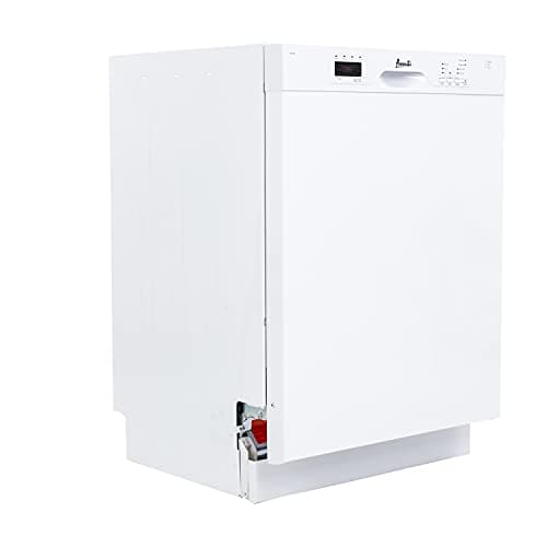 Avanti Dishwasher 24-Inch Built In with 3 Wash Options and Automatic Cycles, Stainless Steel Construction with Electronic Control LED Display, Low Noise Rating, 57 dB, White