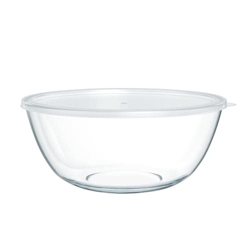 Quald 4.7 Qt Extra Large Glass Mixing Bowls Clear Glass Salad Cooking Bowls for Kitchen Salad Bread Storage