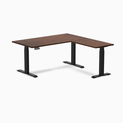 Desky 72" L-Shaped Electric Standing Desk, Natural Timber Top, Matte Black Frame – Corner Standing Desk with Triple Motor & Memory Presets, Ergonomic L Desk for Home Office 9