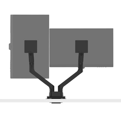 BenQ BDH01 Dual Monitor Arm -Gas Spring Monitor Stand for 2 Screens Up to 35'' & 44lbs, Heavy Duty, Quick Installation, No Sagging, Top Clamp and Grommet Base, Reinforcement Plate, VESA 75x75 &100x100