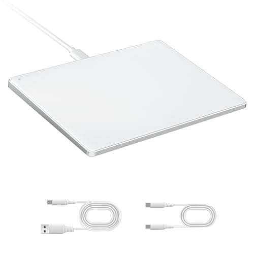 seenda Upgraded Trackpad, Smooth Glass Surface with Multi-Touch, Aluminum Slim USB Wired Win/Mac Touchpad with High Precision Navigation for Windows 10/11 Computer and iMac, MacBook Air/Pro (White)