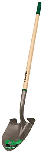 Truper 31184 Round-Point Shovel - Mid-Size Steps, 7'' Grips, 48" Handle
