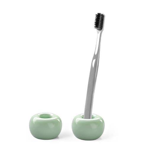 FORHEREVER 2Pcs Ceramic Toothbrush Holders for Bathrooms Countertop Toothbrush Holder Vanity Makeup Brush Holder Pen Holder Razor Holder Bathroom Tooth Brush Holder Toothbrush Stand