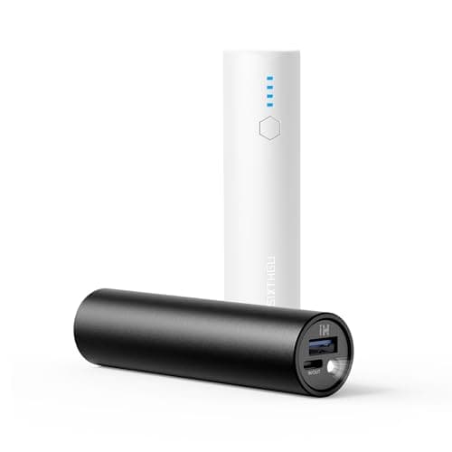 SIXTHGU Portable Charger, 5000mAh Mini Power Bank, S03 2-Pack Pocket Size Fast Charging USB-C (in&Out), PowerNano, Compatible with iPhone Series, Android Phone and More