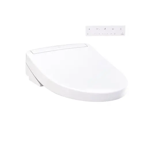 TOTO WASHLET S5 Electronic Bidet Toilet Seat with Instantaneous Water Heating, PREMIST and EWATER+ Wand Cleaning, Elongated, Cotton White - SW3446#01