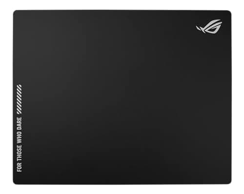 ASUS ROG Moonstone Ace L Glass Gaming Mouse Pad – 19.7” x 15.7”, Ultra-Smooth Matte Tempered Glass for Quiet Ultrafast Glides, Impact/Scratch Resistant, Easy to Clean, Anti-Slip Silicone Base - Black