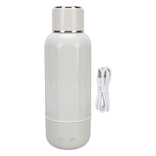 Qudinip Portable Electric Kettle, 500ml Cordless Travel Water Boiler Rechargeable Small Water Heater Cup with 5 Temperature Settings 5200mAh Battery for Camping Office Travel (White)