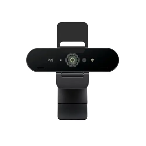 Logitech Brio 4K Webcam, Video Calling, Noise-Cancelling mic, HD Auto Light Correction, Wide Field of View, Windows Hello Works with Microsoft Teams, Zoom, Google Meet, PC/Mac/Laptop/MacBook/Tablet