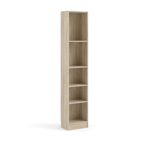 Tvilum Element Narrow 5 Shelf Bookcase, Tall, Oak