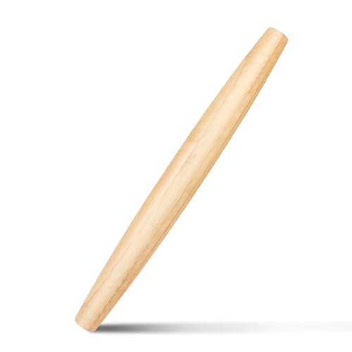 Classic Wood Rolling Pin, Wooden Roll Pin, Natural Wooden Roller with No Dents or Gaps for Baking Pizza Dough, Pie, Cookie and Pastry, 13Inch