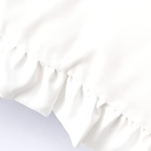 White Cotton Microfiber Envelope Pillowcase Set of 2 Standard Size Ruffle Pillow Covers 26"x20" for Bed Bedding Decoration Home Paris Decor 5