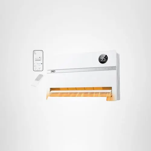 Dreo Smart Wall Heater, Electric Space Heater for Bedroom 1500W, 120° Vertical Oscillation, Adjustable Thermostat, Remote Control, 24H Timer, Easy-Mount Heater for Indoor Use, Works with Alexa, WH719S 8