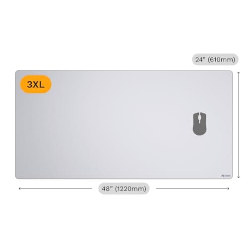 GLORIOUS Gaming Mouse Pad GMP 2 - XXL - Spill-Proof Mouse Pad, Optimised for Gaming Sensors, Balanced Surface for Speed & Control, Stitched Edges - 915mm x 460mm x 3mm - White 2XL Desk Mat 8