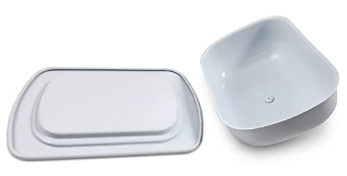 Metal Storage Canisters and Containers for Home and Kitchen Organization, Function, and Decor (White Butter Dish) 9